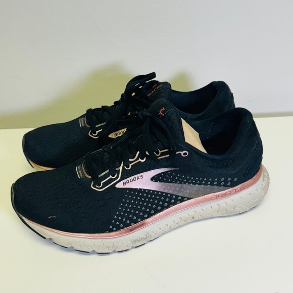 Brooks Women's Glycerin Black Rose Gold Running Shoes Size 9 - Picture 2 of 6